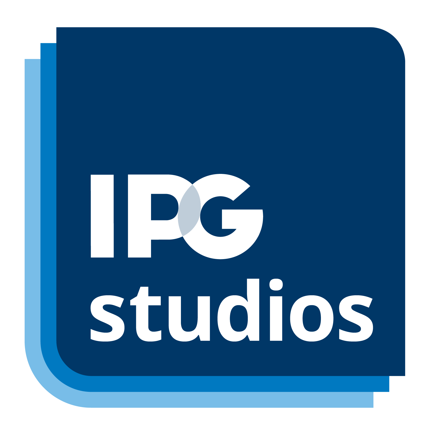 IPG Studios logo with blue background