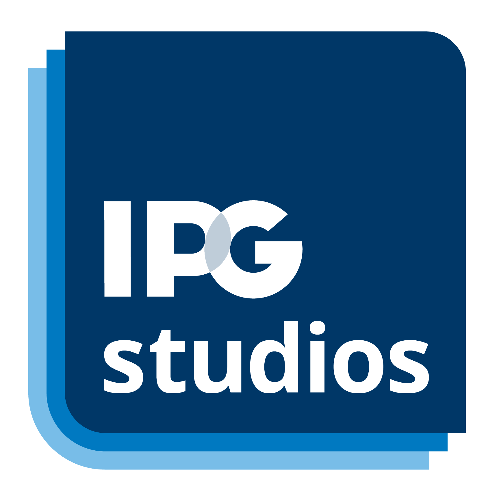 IPG Studios logo with blue background